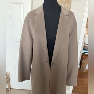 Classic Long Taupe Wool Coat